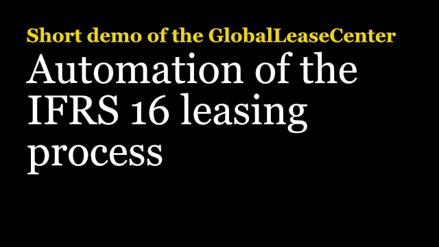 GlobalLeaseCenter – Automation of the IFRS 16 leasing process